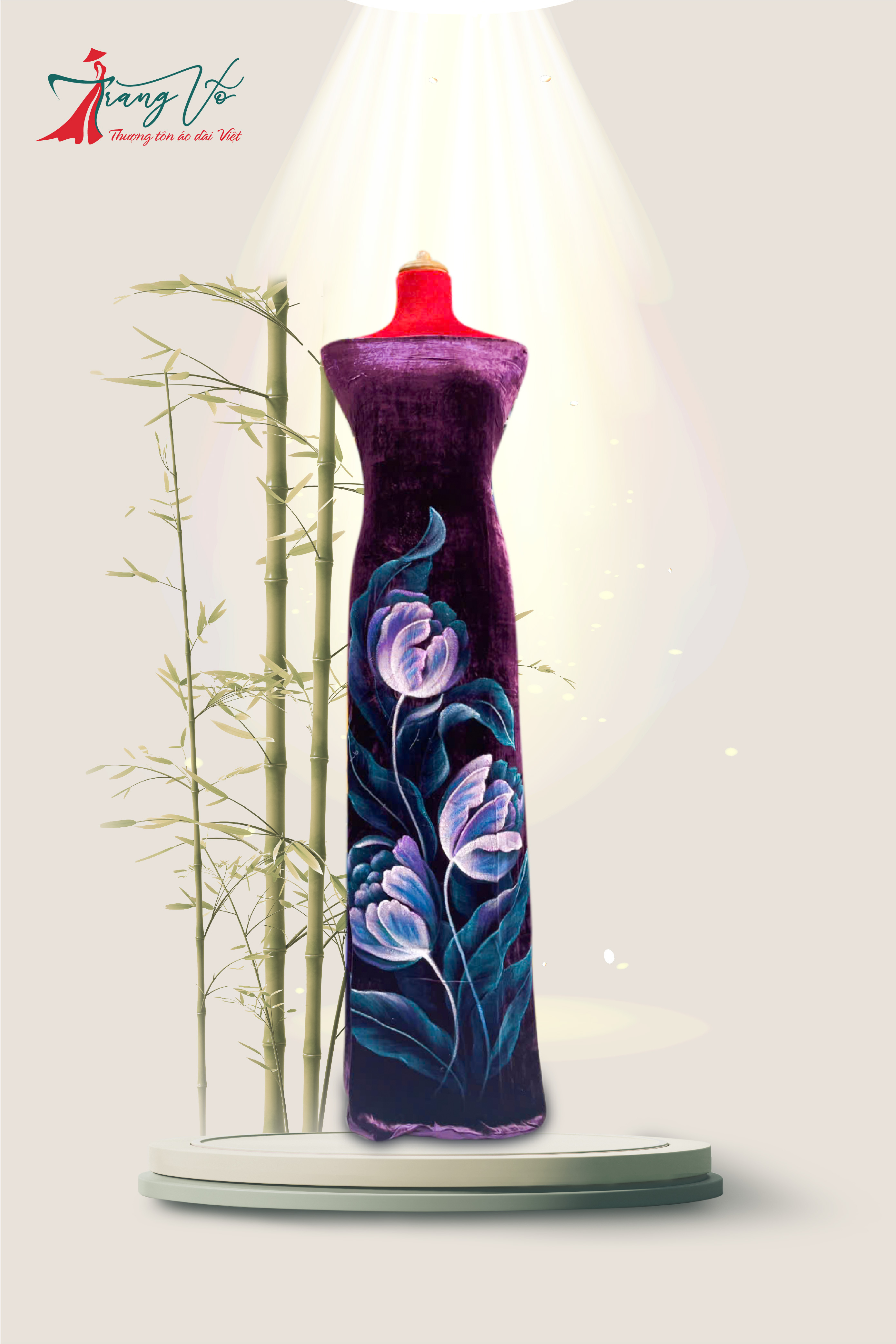 NHUNG TUYẾT VẼ THỦ CÔNG HOA TULIP TÍM #02112410